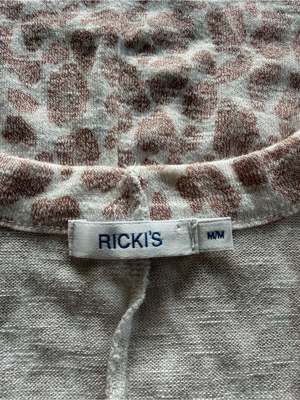 Ricki's Muted Tones Taupe/Blush/Off-White Animal Print Kimono Cardigan - Picture 2 of 16